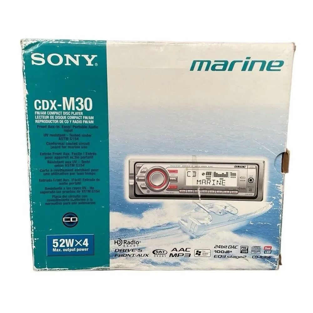 Sony CDX-M30 Marine Radio FM/AM Compact Disc Player AAC MP3 Open Box‎